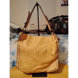 Ampere Shoulder Bag Womens Tan Faux Leather Hobo Purse Studded Boho